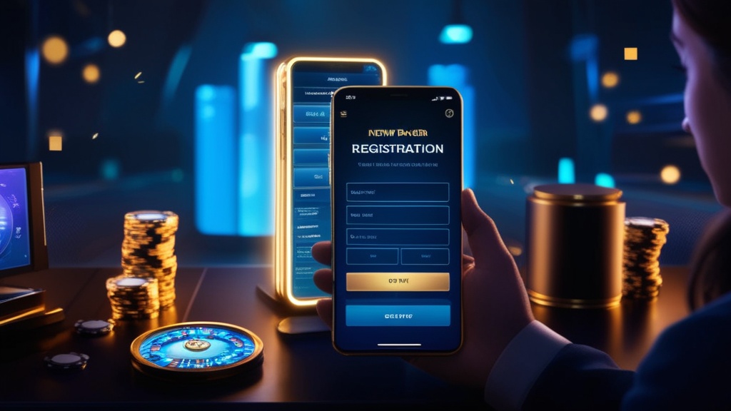 Formulario de registro nuevo en una pantalla de móvil dentro de un ambiente de casino